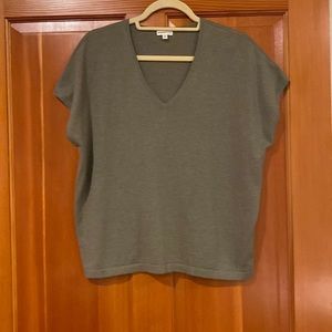 MinnieRose Olive Green Dolman Short Sleeve Sweater Tee Size XS/S